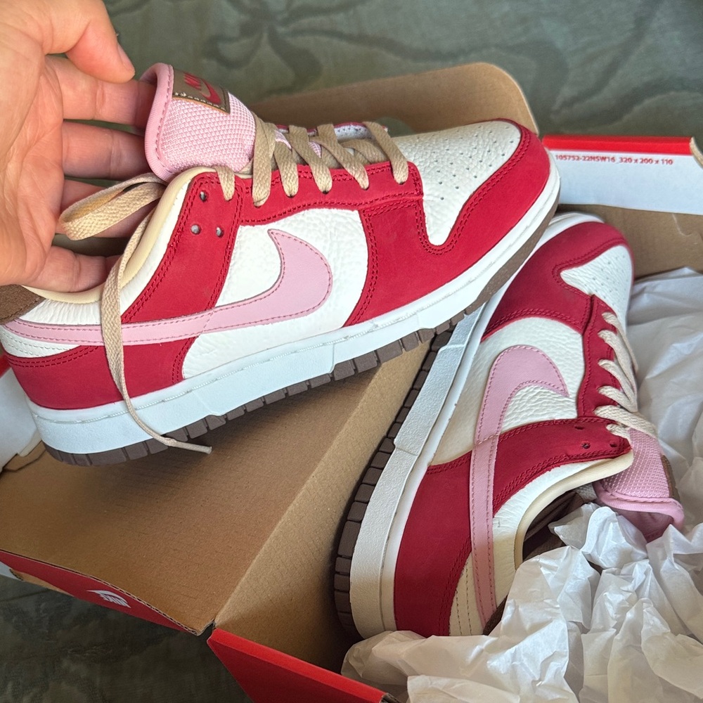 Nike Dunk Low PRM Bacon Pink Red White Brown Women’s size 8.5